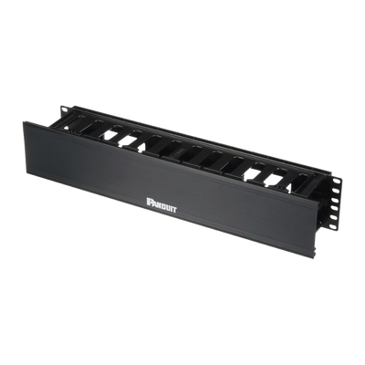 Organizador de Cables Horizontal PatchLink, Sencillo (Solo Frontal), Con Tapa Extendida, Para Rack de 19in, 2UR