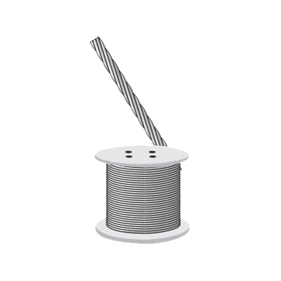 Cable de Retenida 7 Hilos , Resistencia 600 kg, Diámetro 1/8" (Metro). Acero Galvanizado