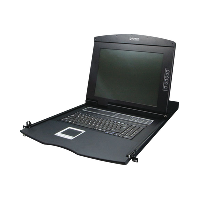 [KVM-210-08M] Switch KVM con Monitor de 17"con Teclado y Trackpad para Rack de 1U de Cuatro Postes, 8 Puertos VGA Para Acceder y Controlar Hasta 8 Computadoras Desde una Sola Consola