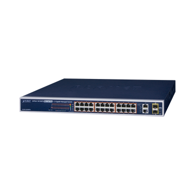 [FGSW-2624HPS] Switch administrable de 24 puertos 10/100TX PoE+ y 2 puertos combo TP/SFP Gigabit