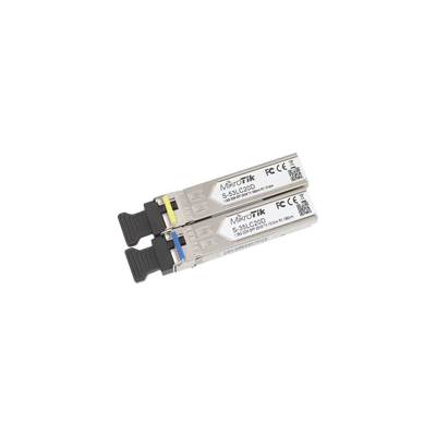 [S-3553LC20D] Transceptores MiniGbic SFP 1.25G LC WDM para fibra Mono Modo 20 Kms