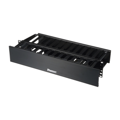 [WMPH2E] Organizador de Cables Horizontal PatchLink, Doble (Frontal y Posterior), Con Tapa Extendida, Para Rack de 19in, 2UR
