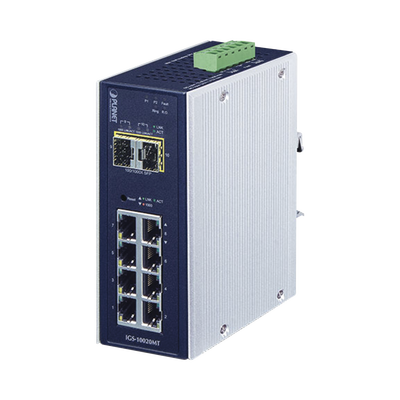 Switch Industrial Administrable Capa 2, 8 Puertos 10/100/1000T, 2 Puertos SFP 1G / 2.5 G BASE X