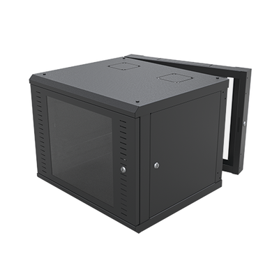 [SR-1909-GAP-V4] Gabinete Abatible de Pared (Con Marco Trasero) con Rack 19" de 9 Unidades. Ventana de Cristal Templado.