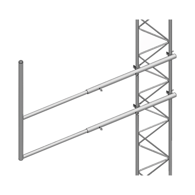 [SBL-30] Brazo tipo "F" para tramos STZ-30, galvanizado por electrólisis.