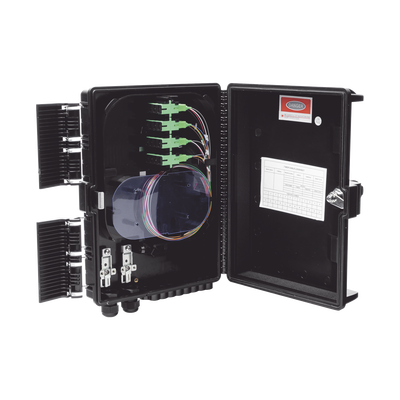 Cierre de Empalme para 24 Fusiones de Fibra Óptica, Interior/Exterior, con 16 Acopladores SC/APC y Splitter 1x16 SC/APC Incluido, IP65