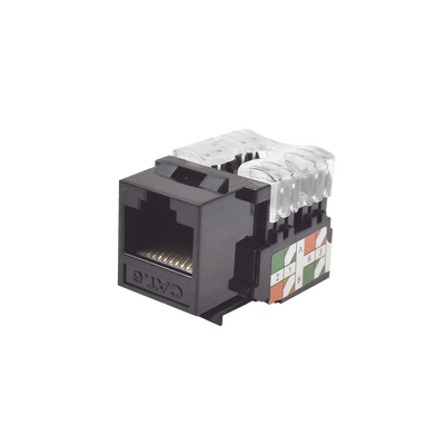 [LP-KJ-601-BK] Módulo Jack Keystone Cat6 con Terminación 110 (Punchdown) para Faceplate - Color Negro