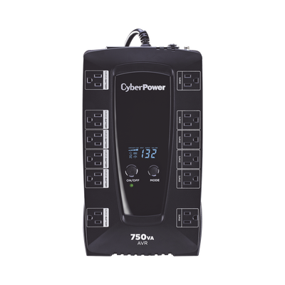 [AVRG750LCD] UPS de 750 VA/450 W, Topología Línea Interactiva, Entrada 120 Vca NEMA 5-15P, Tipo Gabinete Compacto, Con 12 Tomas NEMA 5-15R