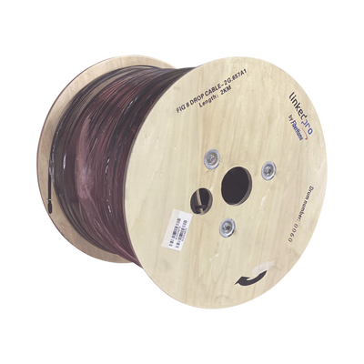 [IC-FIG8A1-2C/2KM] Carrete de 2 km de Fibra Óptica Aérea Mini Figura 8 G.657A1 Tipo Drop, Monomodo de 2 Hilos (Bifibra), Diseñada para Fusionarse, Color Negro, Span 80, (No Soporta Conectores Mecánicos)