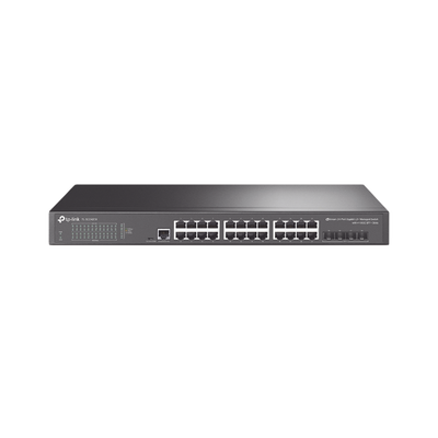 Switch Omada SDN Administrable / 24 puertos Gigabit y 4 puertos SFP+ / Funciones sFlow, QinQ y QoS / Administración centralizada OMADA