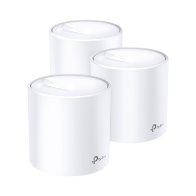 [DECOX20-3PACK] Kit 3 Routers Inalámbricos MESH Interior para Hogar / Doble Banda Wi-Fi 6 AX1800 Mbps / 2 Puerto Gigabit WAN/LAN / 2 Antenas Internas / Administración Mediante la App Deco (iOS, Android) / Protección HomeShield