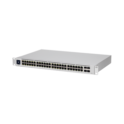 [USW-48-POE] UniFi Switch USW-48-POE, Capa 2 de 48 puertos (32 puertos PoE 802.3af/at + 16 puertos Gigabit) + 4 puertos 1G SFP, 195W, pantalla informativa