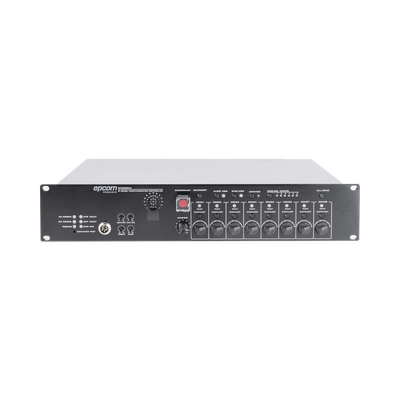[SF-6200MA] Controlador de Evacuación Por Voz | 500 W | 8 Zonas independientes | 4 entradas de audio y 2 entradas de micrófono 