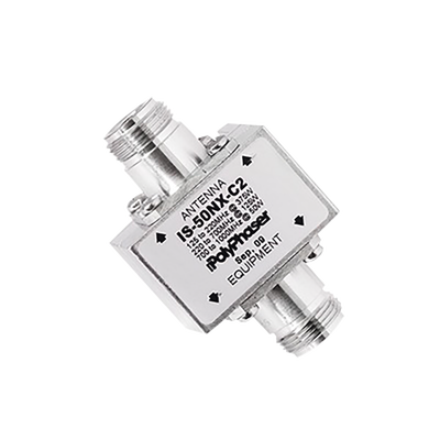 [IS-50NX-C2] Protector Coaxial RF / 125-1000 MHz / 50 Ω / Conectores N Hembra / Ceja Lateral / 50 kA