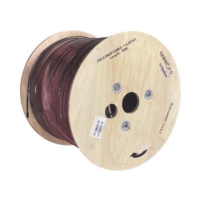 [IC-FIG8A1-1C/2KM] Carrete de 2 Kilómetros (6561.68 Pies) de Fibra Óptica Aérea Mini Figura 8 G.657A1 Tipo Drop, Monomodo de 1 Hilo (Unifibra), Color Negro, Span 80