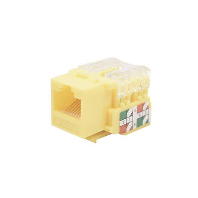 [LP-KJ-601-YE] Módulo Jack Keystone Cat6 con Terminación 110 (Punchdown) para Faceplate - Color Amarillo