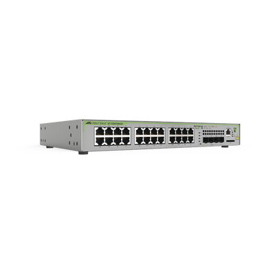 [AT-GS970M/28-10] Switch Administrable CentreCOM GS970M, Capa 3 de 24 Puertos 10/100/1000 Mbps + 4 SFP Gigabit
