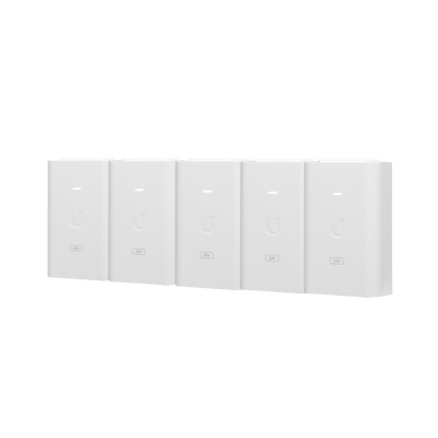 [POE-24-24W-5P] 5 Unidades del Adaptador PoE Ubiquiti de 24 VDC, 1.0 A con puerto Gigabit, color blanco