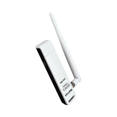 [TL-WN722N] Adaptador USB inalámbrico de alta ganancia N 150 Mbps 2.4 GHz con 1 antena desmontable de 4dBi