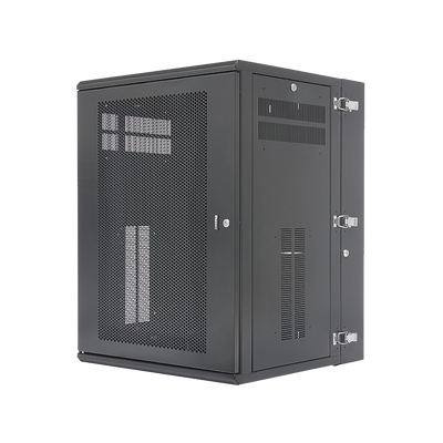 [PZWMC18P] Gabinete PanZone de Montaje en Pared, de 19in, Puerta Ventilada, 18 UR, 635mm de Profundidad, Color Negro