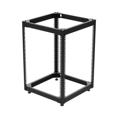Rack Abierto de 4 Postes Instalación Pared o Piso de 14 Unidades, Ideal para Equipo de Audio!