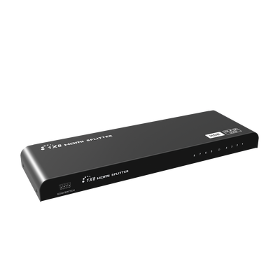 Splitter HDMI 4K de 1 Entrada a 8 Salidas (Simultaneas) | Soporta 4K×2K | Ajuste de resoluciones EDID | HDR | HDMI 2.0 |  HDCP 2.2 | Permite mezclar pantallas en 4K y 1080P