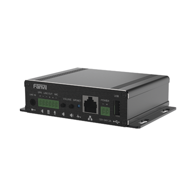 [PA3F] Gateway para Voceo IP/SIP,  Entrada de audio (3.5mm), salida de amplificador integrado de hasta 30W, puerto USB (reproducción de MP3),