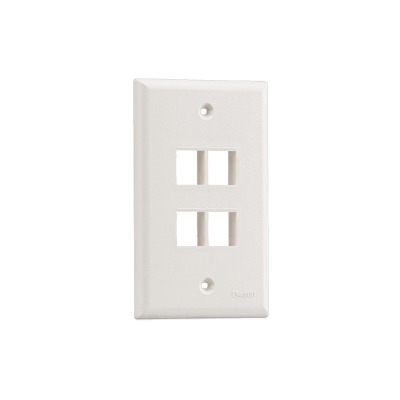[NK4FNWH] Placa de Pared Vertical, Salida Para 4 Puertos Keystone, Color Blanco