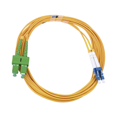 Jumper de Fibra Óptica Monomodo 9/125 LC/UPC-SC/APC, PVC, 2.0 mm, Dúplex, Amarillo, 3 Metros (9.84 Pies)