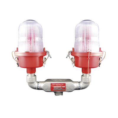 Lámpara de Obstrucción Roja Certificada/ Luz Fija Tipo L-810 Doble LED/ 120 - 240 Vca/ Luz Infraroja