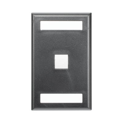 [NK1FBL] Placa de Pared Vertical, Salida Para 1 Puerto Keystone, Con Espacios Para Etiquetas, Color Negro