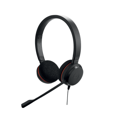 Jabra Evolve 20 Duo con conexión USB, micrófono con cancelación de ruido de última generación, configuración Plug and Play, Certificación Microsoft Teams (4999-823-109)