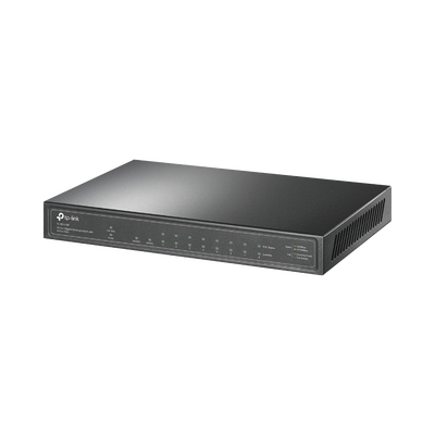 [TL-SG1210P] Switch de escritorio PoE+, no Administrable 8 puertos 10/100/1000 Mbps + 1 puertos 10/100/1000 Mbps (Uplink) + 1 puerto SFP, 63W
