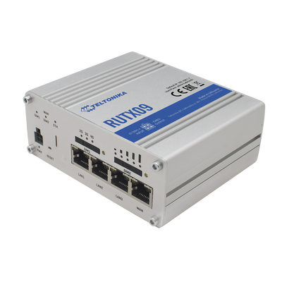 [RUTX09] Router Industrial LTE 4.5G Cat 6 / 300 Mbps / 4 Puertos Gigabit / Doble SIM / GNSS / PoE / -40°C a 75°C