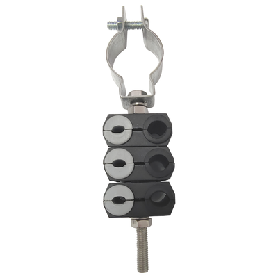 KIT de Tres Sujetadores de plastico para seis cables de 6 a 8 mm con todo y hardware de instalación en tubos de 1 1/4 in