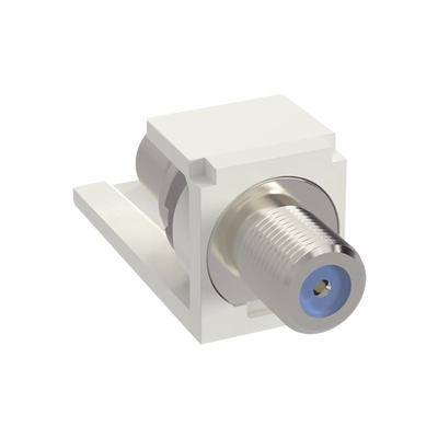 [CMFWH] Módulo Acoplador Coaxial Tipo F, Mini-Com, de 75 Ohms, 3.0 GHz, Color Blanco