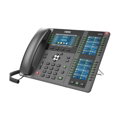 [X-210] Teléfono IP ideal para recepción hasta 20 líneas SIP, PoE, 106 botones DSS, Bluetooth integrado para diademas, puertos Gigabit, soporta recepción video