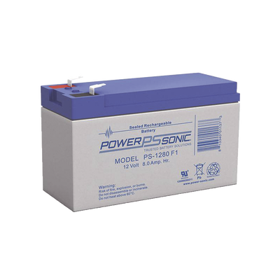 [PS-1280-F1] Batería 12V, 8AH, Para Respaldo, Tecnologías AGM/VRLA, 5 Años Vida Útil, Terminales F1, Reconocida UL  