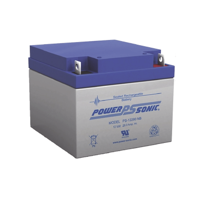 [PS-12260-NB] Batería 12V, 26AH, Para Respaldo, Tecnologías AGM/VRLA, 5 Años Vida Útil, Terminales NB, Reconocida UL  