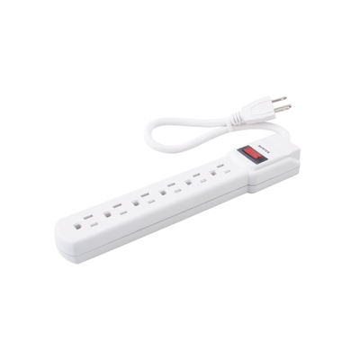 [SYS-136201] Multicontacto con cable 30 cm. 6 tomas 127 Vca línea, tierra, neutro 15 A max.
