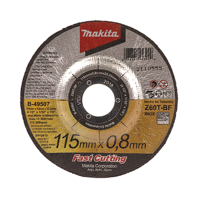 Disco 4 1/2"/ Inox y Acero  / Corte Rápido 