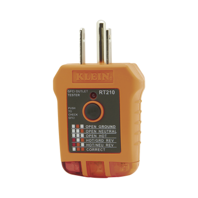 [RT-210] Probador de Tomacorrientes Estándar y Tomacorrientes con Interruptor de Falla a Tierra (GFCI).