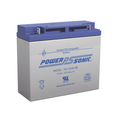 [PS-12180-NB] Batería 12V, 18AH, Para Respaldo, Tecnologías AGM/VRLA, Diseño De Vida Útil 5 Años, Terminales Tipo NB, Listada UL, Libre De Mantenimiento