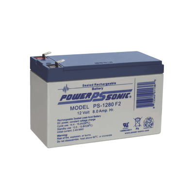 [PS-1280-F2] Batería 12V, 8AH, Para Respaldo, Tecnologías AGM/VRLA, 5 Años Vida Útil, Terminales F2, Reconocida UL  