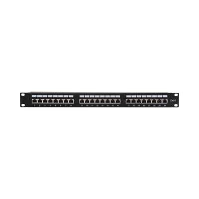 Panel de Parcheo de Impacto (110) Blindado (STP) de 24 Puertos Cat6, 19 Pulgadas