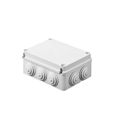 Caja Estanca de PVC Para Derivación y Conexión, 12 Entradas, Tapa Atornillada, 240x190x90 mm (Área interna), Uso Exterior IP55, Material que no Propaga el Fuego y Libre de Hálogenos