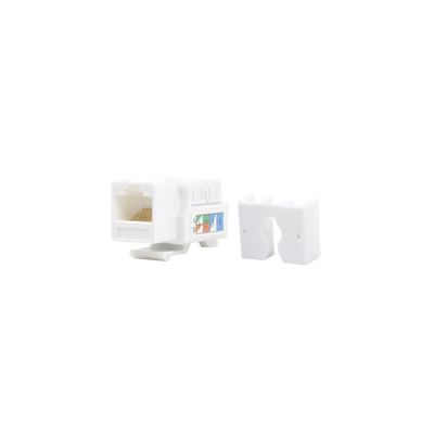 [LP-KJ-505-WH] Módulo Jack Keystone Cat5e con Terminación 110 (Punchdown) para Faceplate - Color Blanco