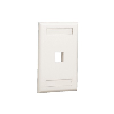 [NK1FWHY] Placa de Pared Vertical, Salida Para 1 Puerto Keystone, Con Espacios Para Etiquetas, Color Blanco