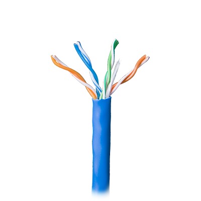 [5078-1106/1000] Bobina de 305 Metros (1000 Pies) Cable Par Trenzado Nivel 5 (CAT 5e) / CMR / Color Azul / 4 Pares de Conductores Sólidos de Cobre AWG 24 / Para Aplicaciones de CCTV, Redes de Datos, IP Megapixel, Control RS485