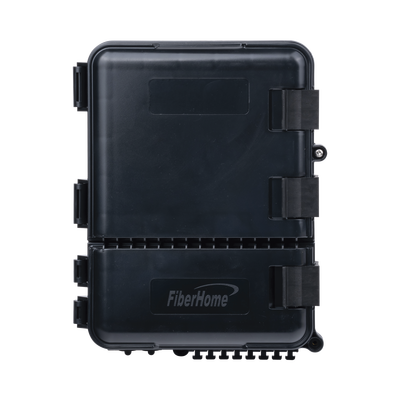 [FDP-440A] Caja de Distribución de Fibra Óptica para 24 Empalmes, con 8 Acopladores SC/APC Simplex, Exterior IP55, Color Negro